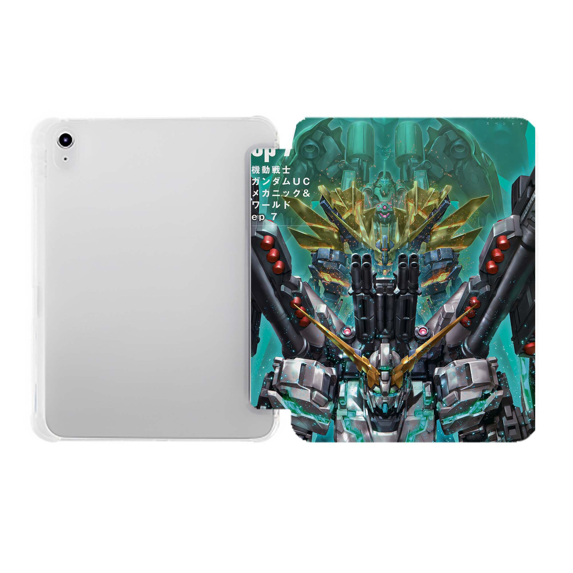 （画像用） 機動戦士ガンダム Mobile Suit Gundam IPad ケース ペン収納付き 三つ折りスタンド PUレザー×シリコン 対応機種9.5/10.5/10.9インチ